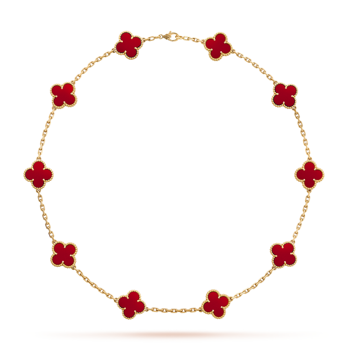 [Leaves]CLOVER 10 MOTIFS CARNELIAN NECKLACE