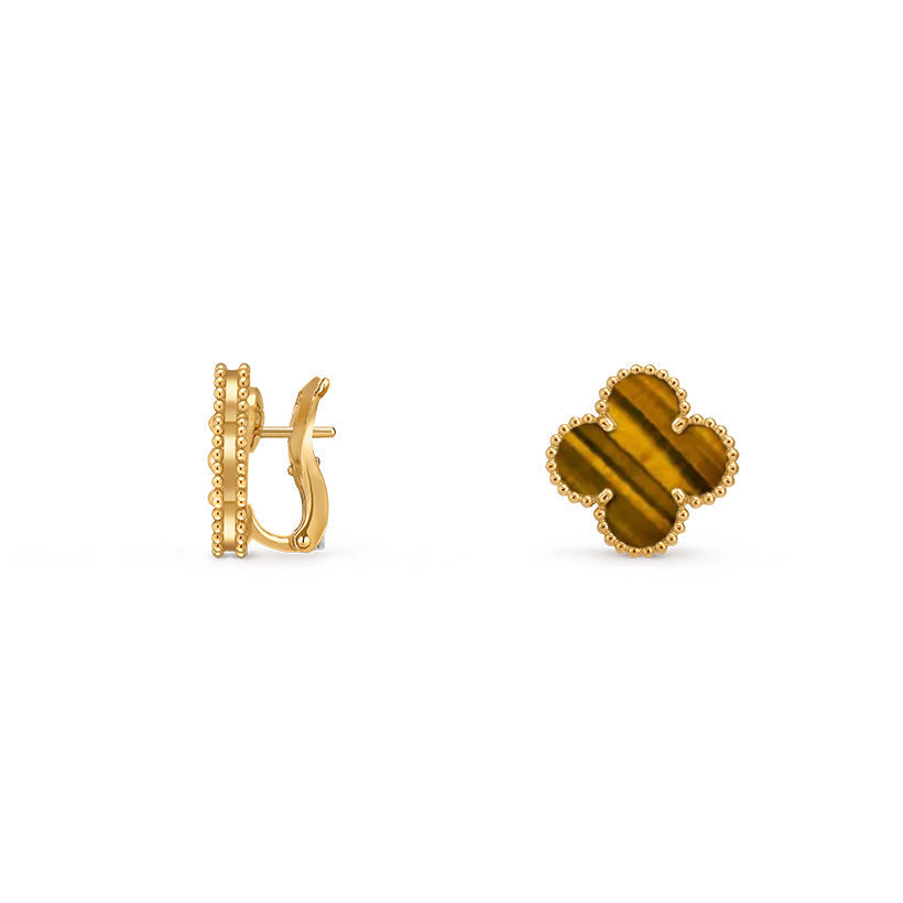 [Leaves]15MM CLOVER FLOWER STUD EARRINGS GOLD COLLECTION
