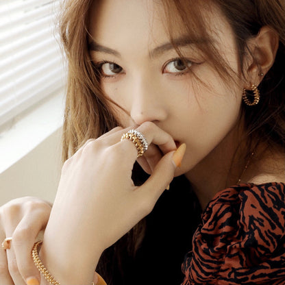 [Leaves]CLASH SMALL HOOP EARRINGS