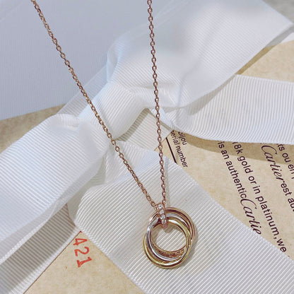 [Leaves]TRINITY NECKLACE GOLD  DIAMONDS