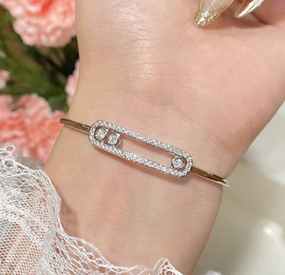 [Leaves]MOVE PAVÉ DIAMOND BANGLE BRACELET M