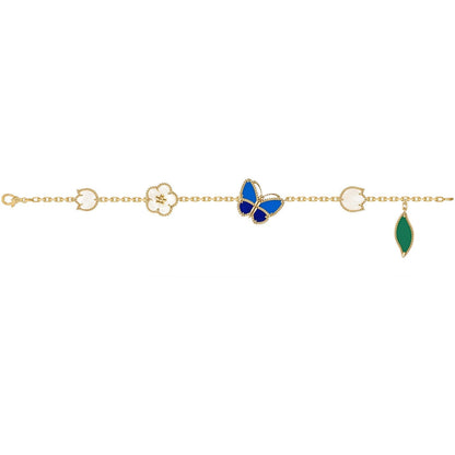 [Leaves]SPRING ENCHANTMENT BUTTERFLY & FLORAL CHARM BRACELET