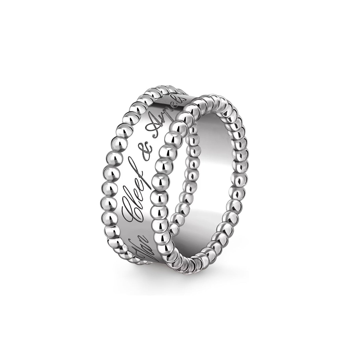 [Leaves]SIGNATURE DUAL-BEADED BAND RING