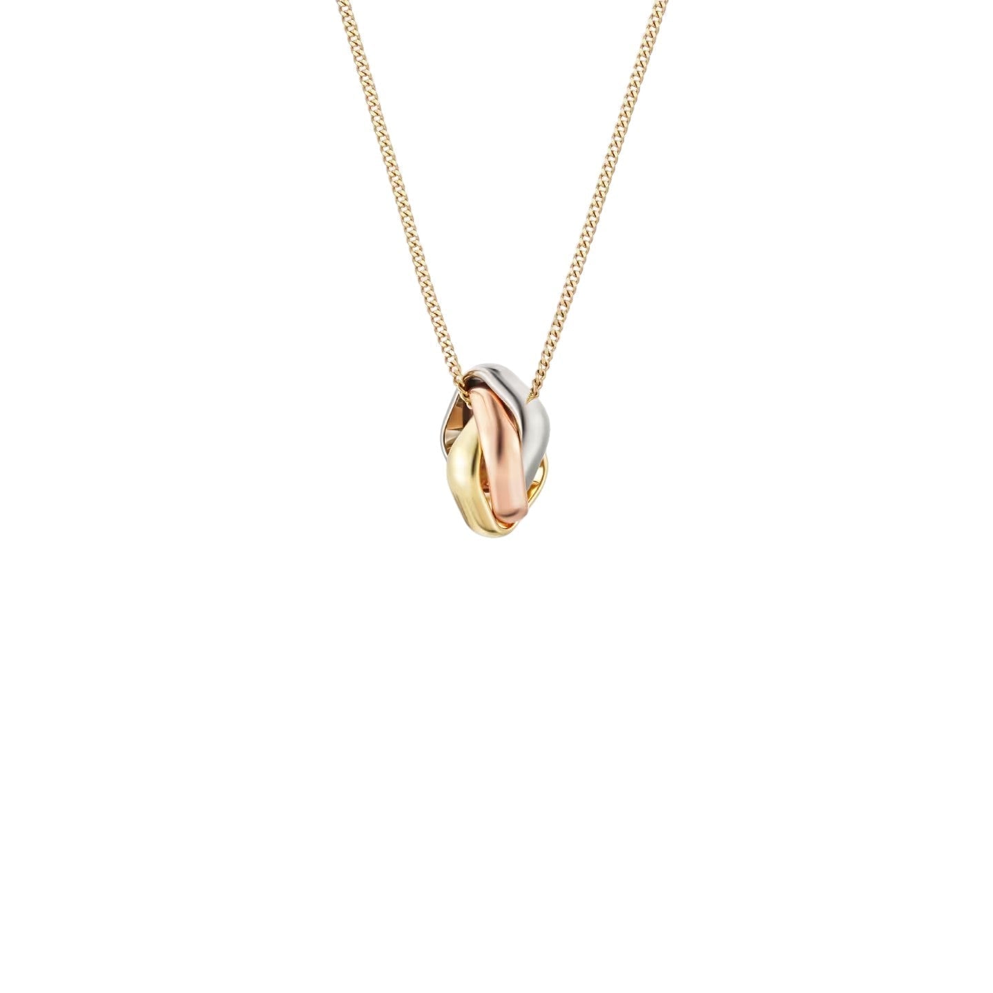 [Leaves]TRI-COLOR SQUARE RING NECKLACE