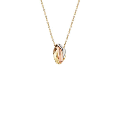 [Leaves]TRI-COLOR SQUARE RING NECKLACE