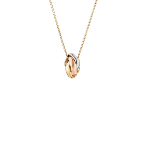 [Leaves]TRI-COLOR SQUARE RING NECKLACE