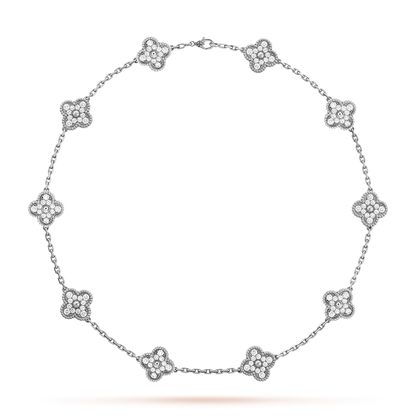 [Leaves]CLOVER 10 MOTIFS DIAMOND NECKLACE