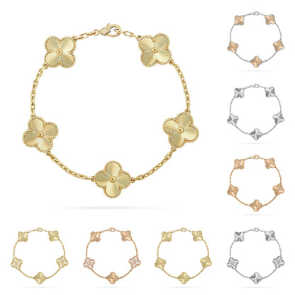 [Leaves]LUCKY CLOVER 5-MOTIF BRACELET - LASER COLLECTION