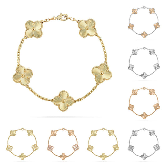 [Leaves]LUCKY CLOVER 5-MOTIF BRACELET - LASER COLLECTION