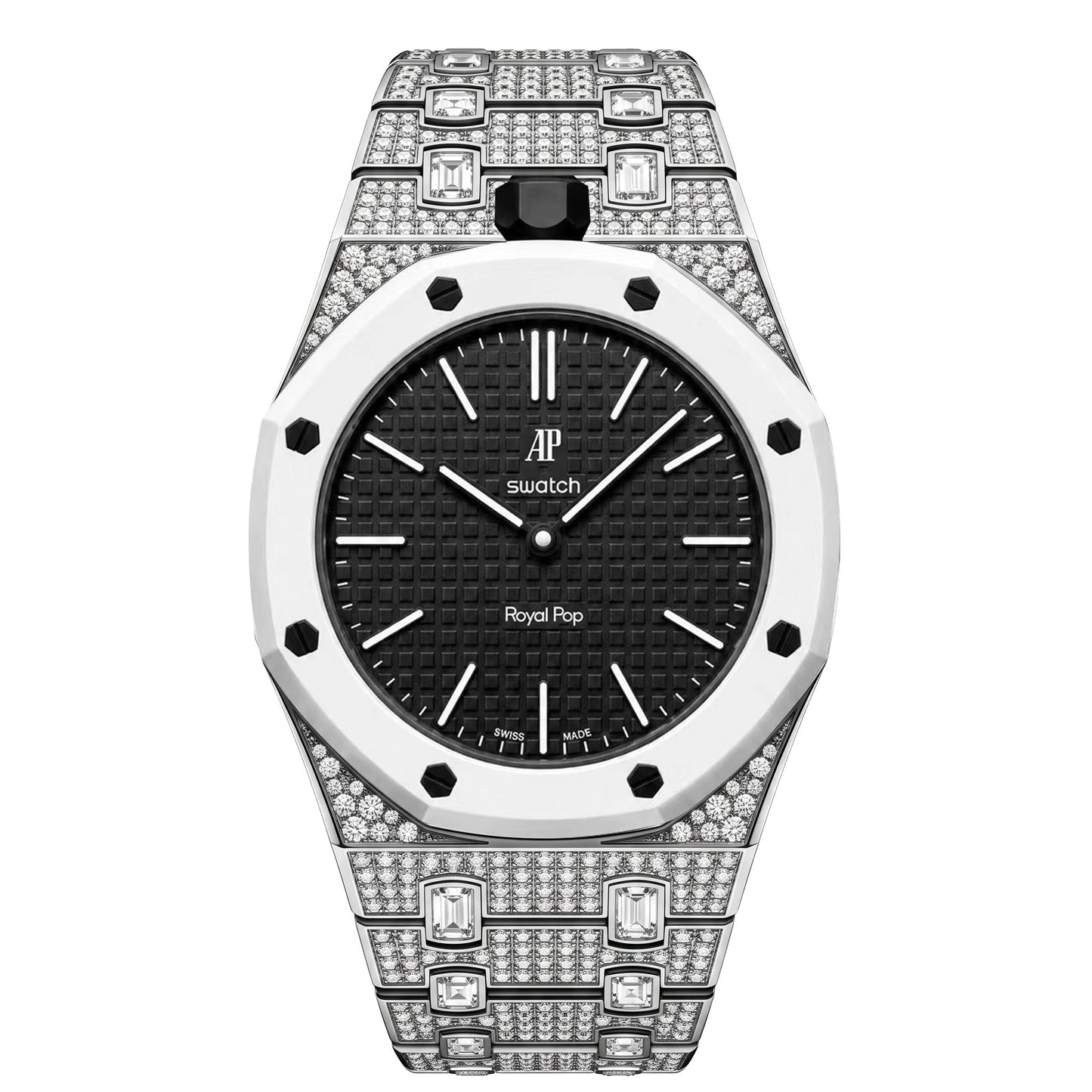 [Leaves]Royal Oak Pop Exclusive Bioceramic Case & Bioceramic Strap Full Diamond