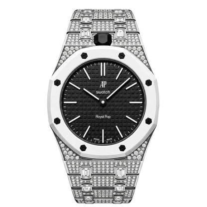 [Leaves]Royal Oak Pop Exclusive Bioceramic Case & Bioceramic Strap Full Diamond
