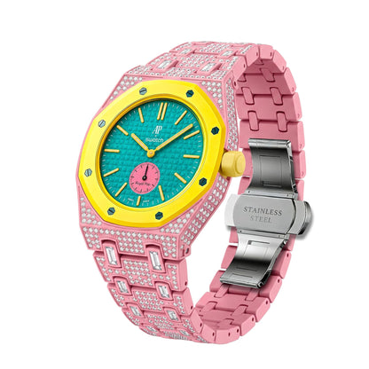 [Leaves]Royal Oak Pop Exclusive Bioceramic Case & Bioceramic Strap Full Diamond
