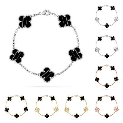 [Leaves]LUCKY CLOVER 5-MOTIF BRACELET - PULSE STONE COLLECTION