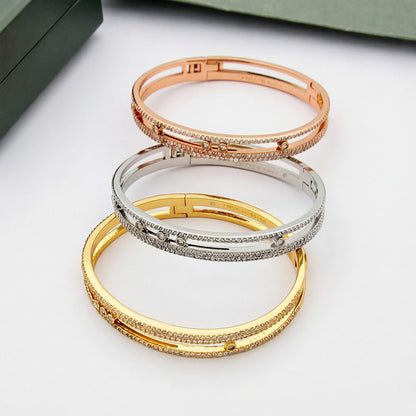 [Leaves]MOVE ROMANE PAVÉ DIAMOND BANGLE BRACELET