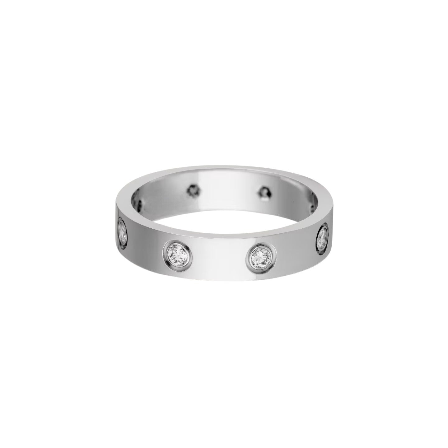 [Leaves]LOVE 4MM 8 DIAMONDS RING