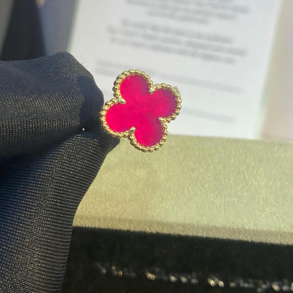 [Leaves]NEW CLOVER PINK ENAMEL RINGS