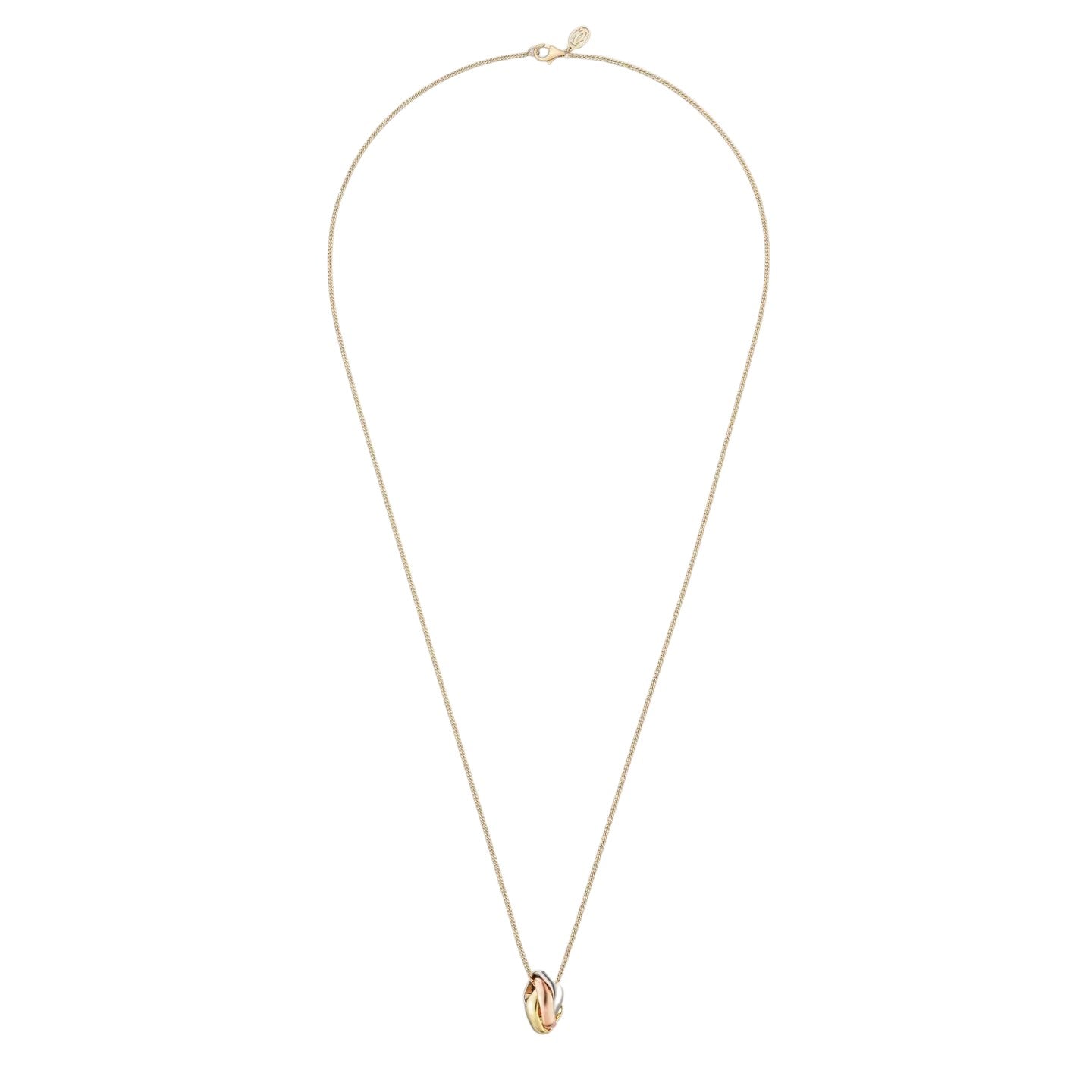 [Leaves]TRI-COLOR SQUARE RING NECKLACE