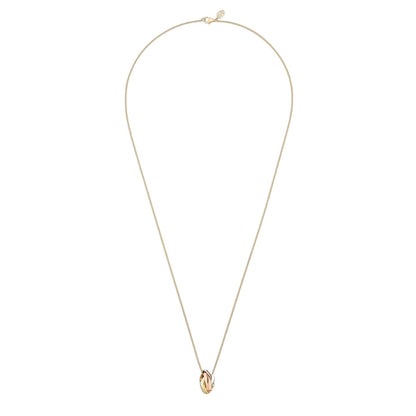 [Leaves]TRI-COLOR SQUARE RING NECKLACE