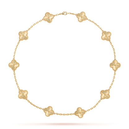 [Leaves]CLOVER 10 MOTIFS LASER NECKLACE