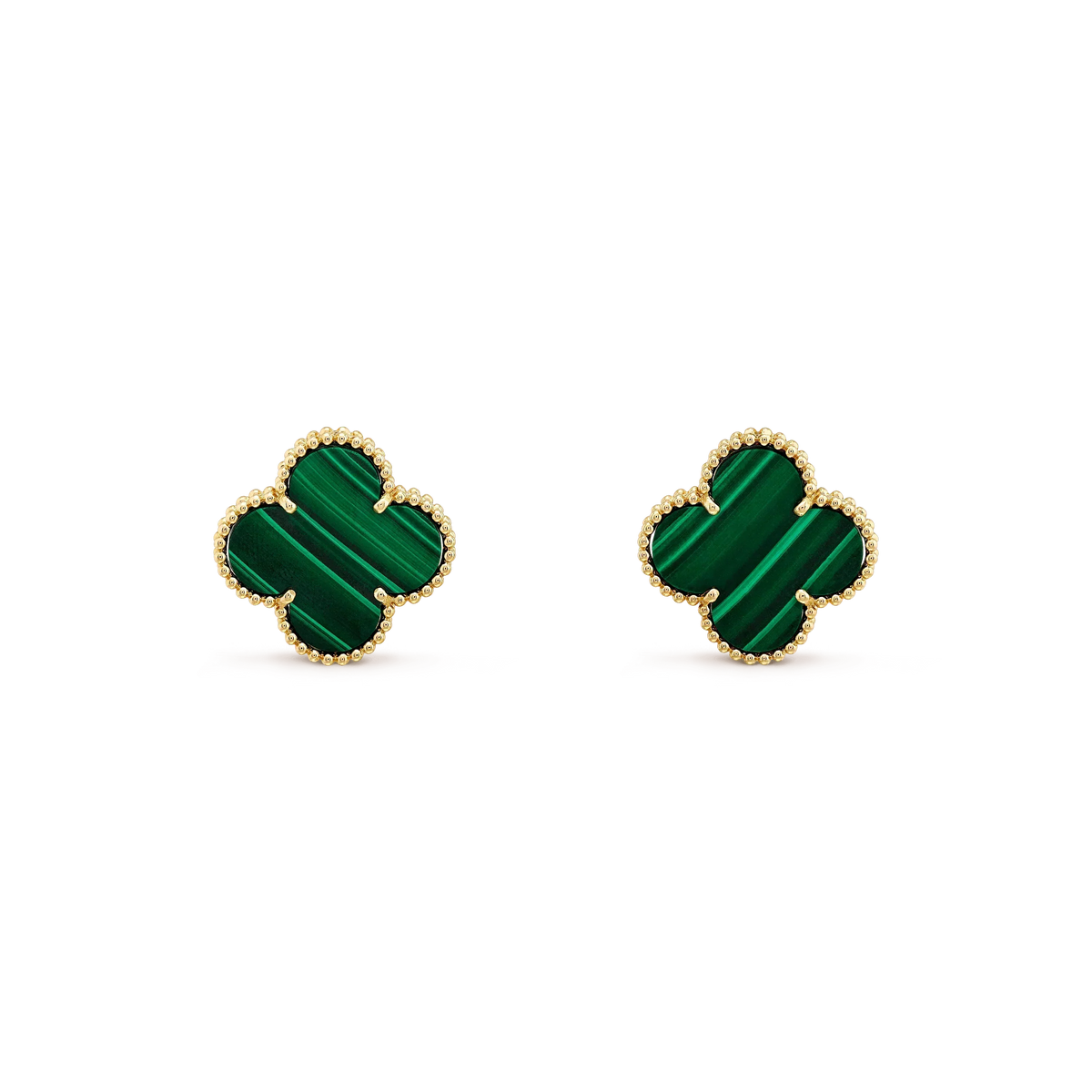 [Leaves]CLOVER MINI 9.5MM MALACHITE  EARRINGS