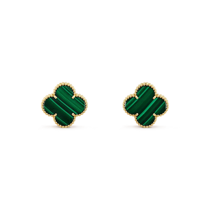 [Leaves]CLOVER MINI 9.5MM MALACHITE  EARRINGS