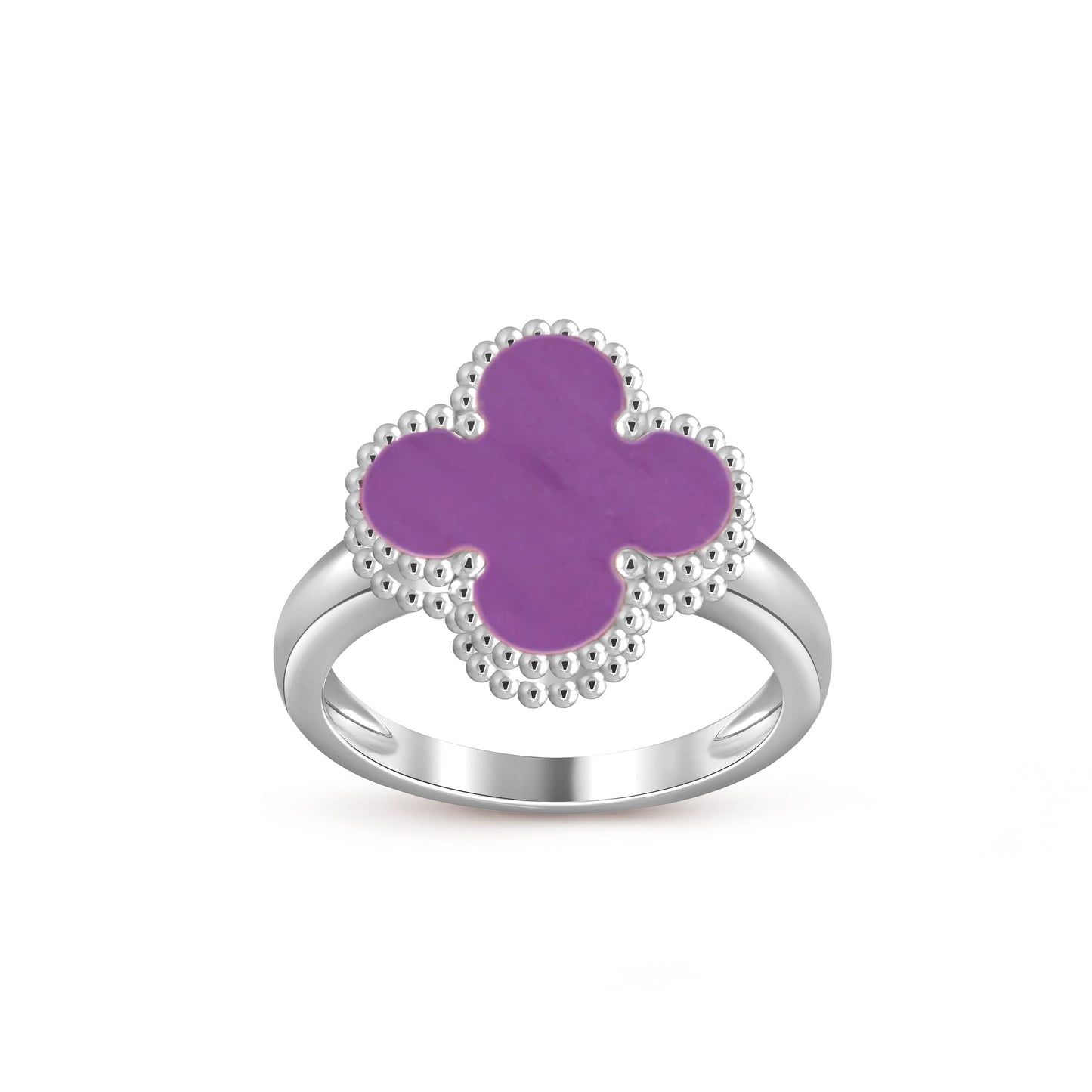 [Leaves]LUCKY CLOVER VINTAGE WHITE GOLD RING COLLECTION