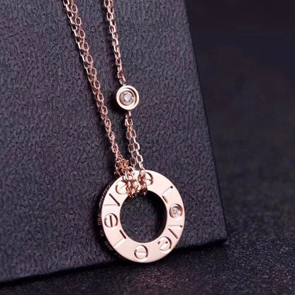 [Leaves]LOVE NECKLACE 16MM 2 DIAMONDS