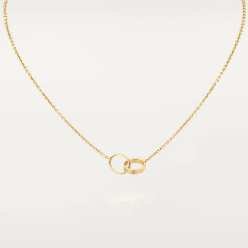 [Leaves]LOVE NECKLACE DOUBLE RING GOLD