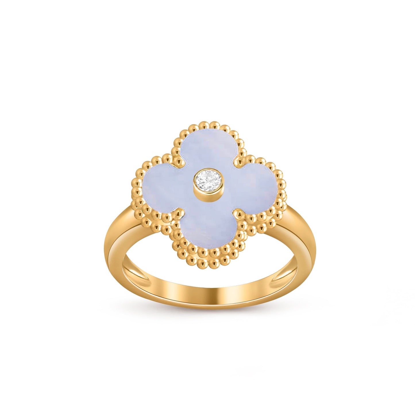 [Leaves]LUCKY CLOVER DIAMOND-ACCENT GOLD RING COLLECTION