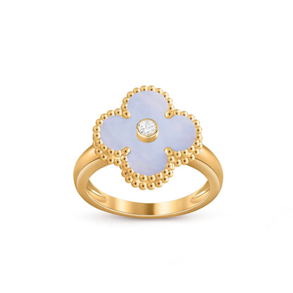 [Leaves]LUCKY CLOVER DIAMOND-ACCENT GOLD RING COLLECTION