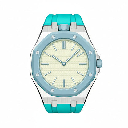 [Leaves]OAK POP SKY BLUE STEEL SILICONE STRAP