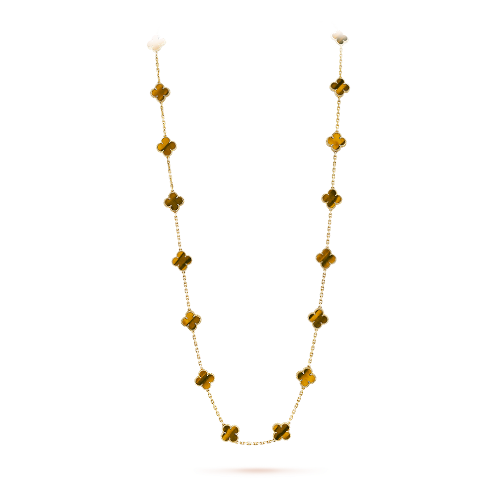 [Leaves]CLOVER 20 MOTIFS TIGER EYE ROSE GOLD