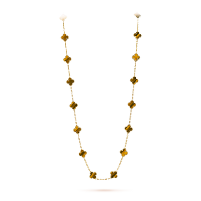 [Leaves]CLOVER 20 MOTIFS TIGER EYE ROSE GOLD