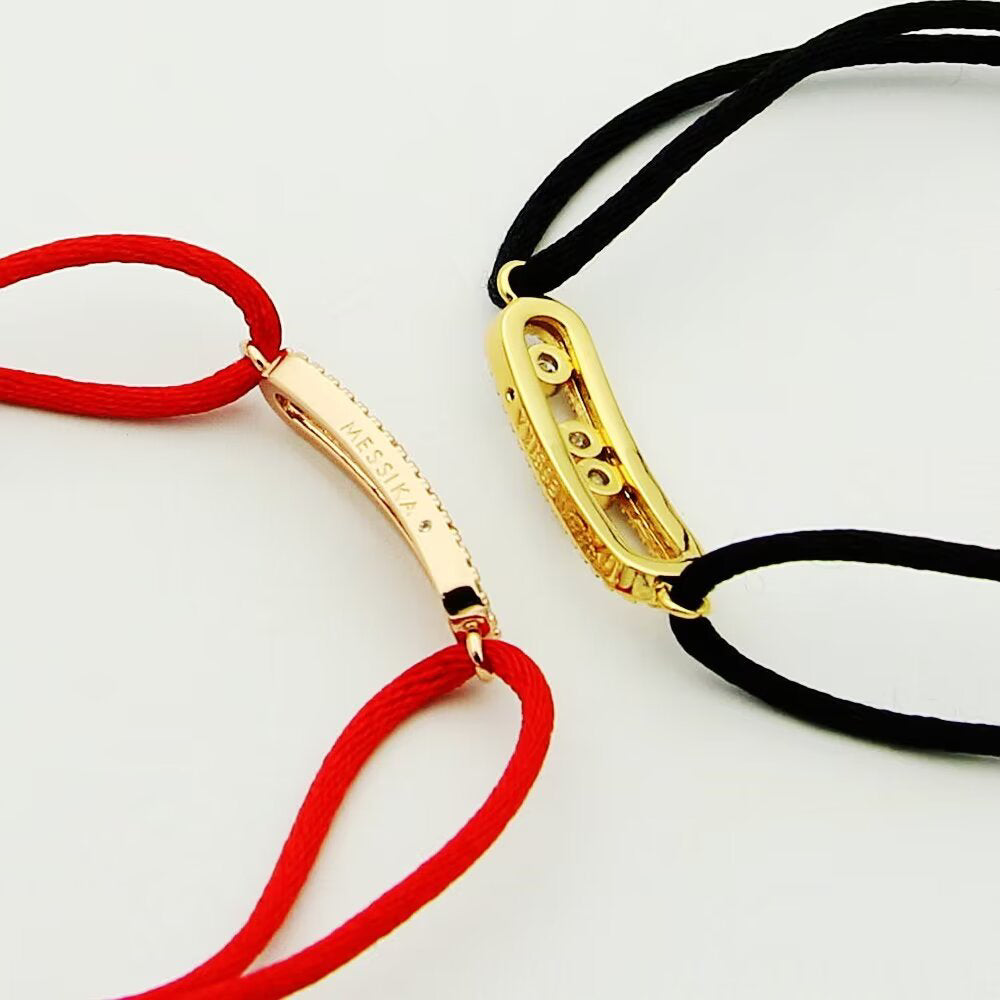 [Leaves]CARE(S) PAVÉ CORD BRACELET