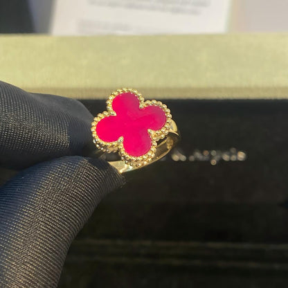 [Leaves]NEW CLOVER PINK ENAMEL RINGS