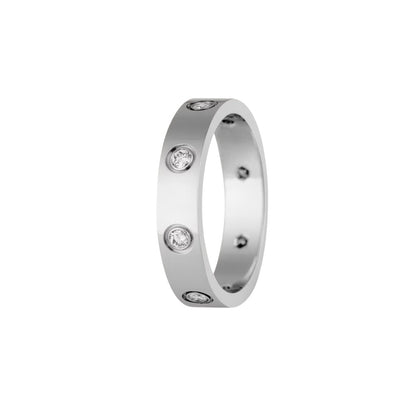 [Leaves]LOVE 4MM 8 DIAMONDS RING