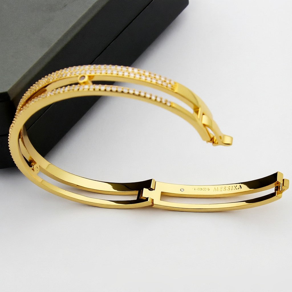 [Leaves]MOVE ROMANE PAVÉ DIAMOND BANGLE BRACELET
