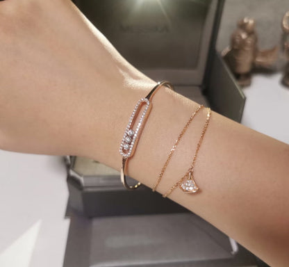 [Leaves]MOVE PAVÉ DIAMOND BANGLE BRACELET M