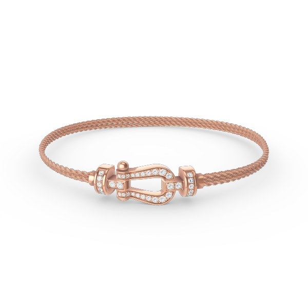 [Leaves]FORCE SMALL HORSESHOE  DIAMOND CHAIN ROPE BRACELET