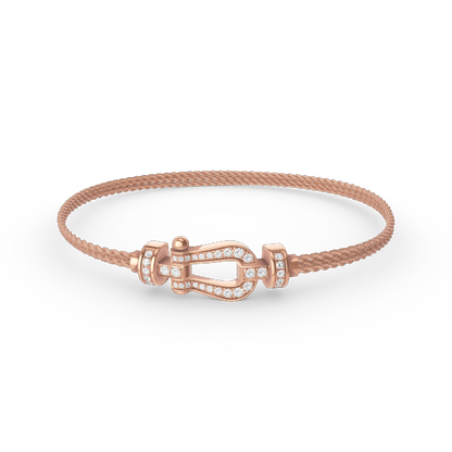 [Leaves]FORCE SMALL HORSESHOE  DIAMOND CHAIN ROPE BRACELET