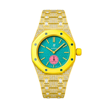 [Leaves]Royal Oak Pop Exclusive Bioceramic Case & Bioceramic Strap Full Diamond