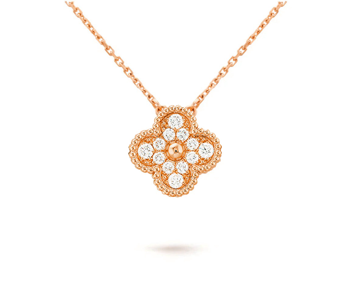 [Leaves]15MM CLOVER FLOWER PENDANT NECKLACE COLLECTION