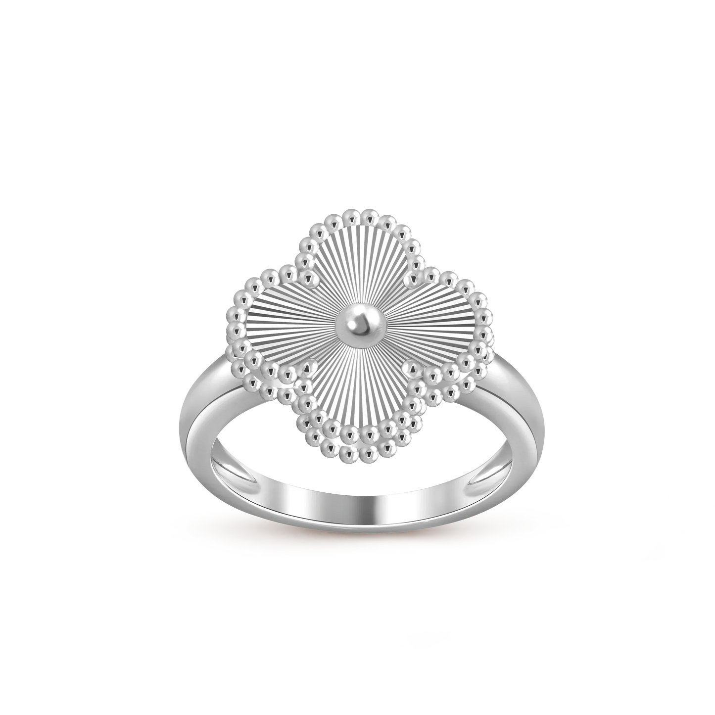 [Leaves]LUCKY CLOVER VINTAGE WHITE GOLD RING COLLECTION