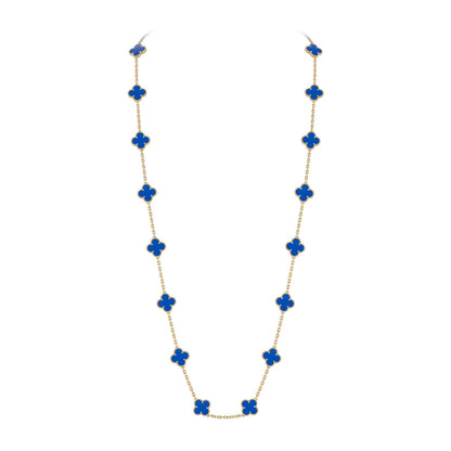 [Leaves]CLASSIC 20-MOTIF LUCKY CLOVER LONG NECKLACE GOLD COLLECTION