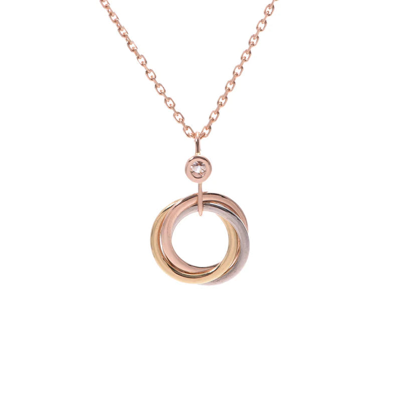 [Leaves]TRINITY SILVER GOLD PINK GOLD NECKLACE