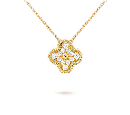 [Leaves]15MM CLOVER FLOWER PENDANT NECKLACE COLLECTION