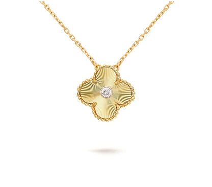 [Leaves]15MM CLOVER FLOWER DIAMOND PENDANT NECKLACE COLLECTION