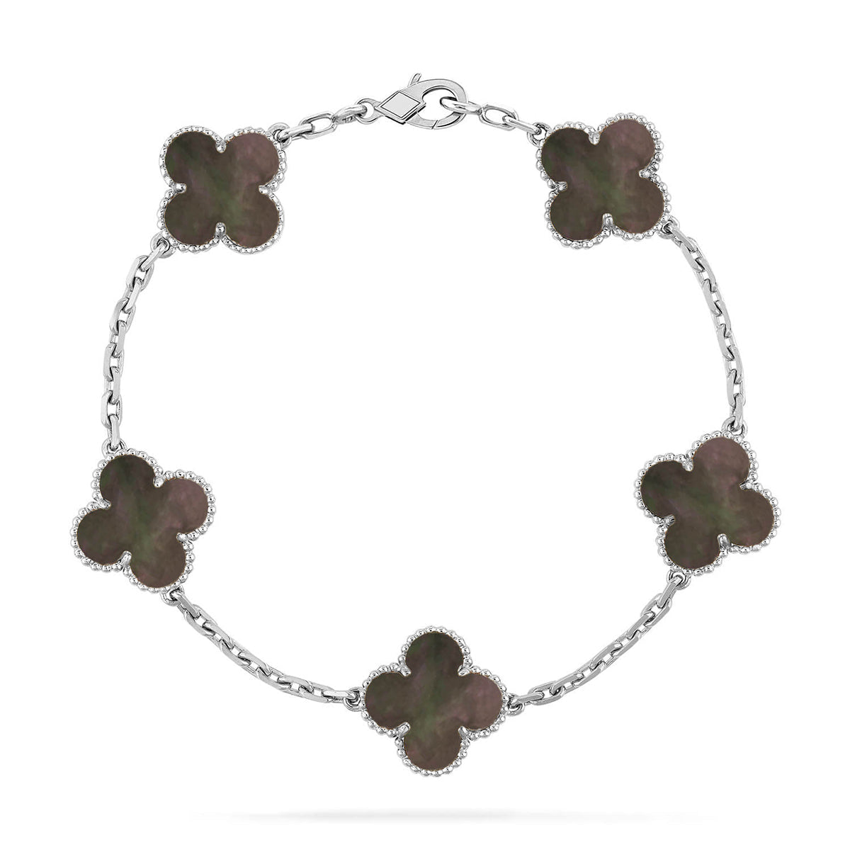 [Leaves]LUCKY CLOVER 5-MOTIF BRACELET - GREY MOTHER-OF-PEARL COLLECTION