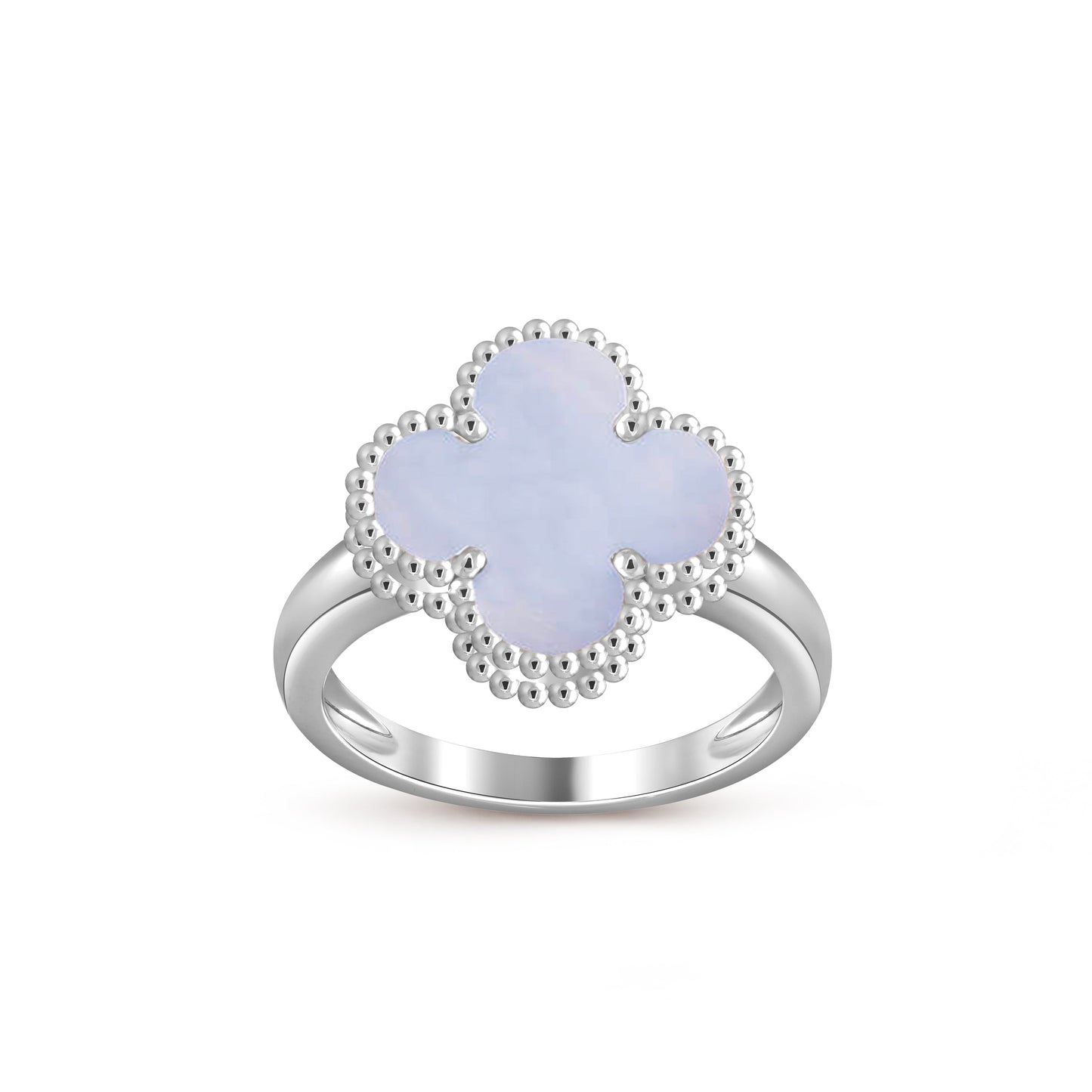 [Leaves]LUCKY CLOVER VINTAGE WHITE GOLD RING COLLECTION