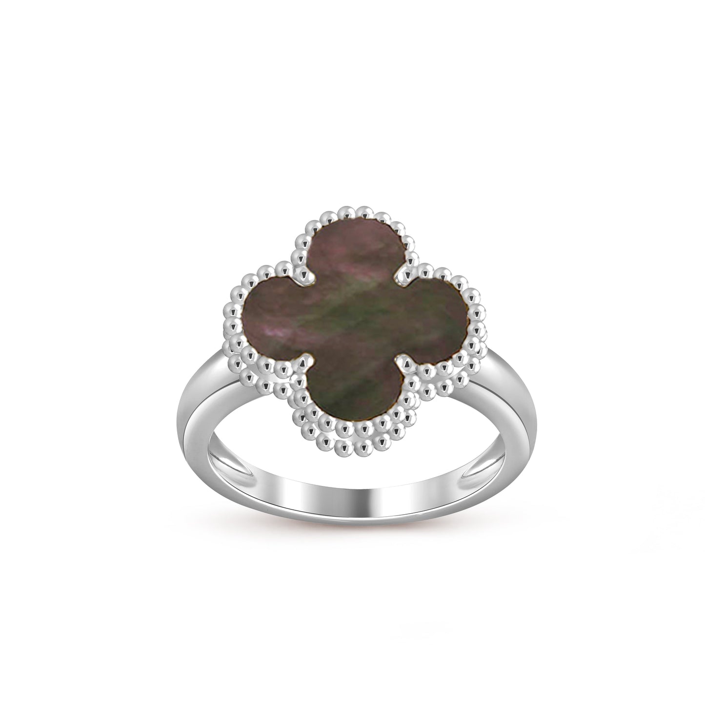 [Leaves]LUCKY CLOVER VINTAGE WHITE GOLD RING COLLECTION